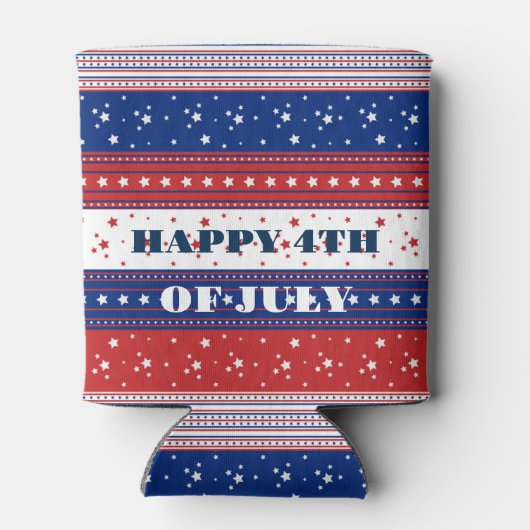 Patriottische sterren & Stripes Abstracte Amerikaa Blikjeskoeler (Achterkant)
