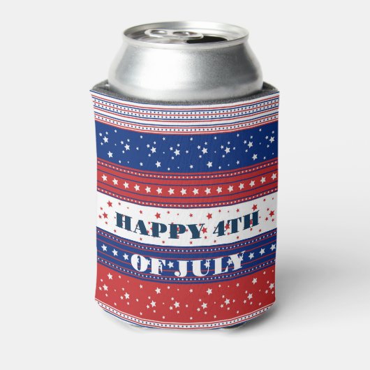 Patriottische sterren & Stripes Abstracte Amerikaa Blikjeskoeler (Blikje Achterkant)