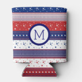 Patriottische sterren & Stripes Abstracte Amerikaa Blikjeskoeler (Achterkant)