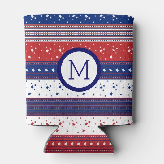Patriottische sterren & Stripes Abstracte Amerikaa Blikjeskoeler (Achterkant)