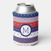 Patriottische sterren & Stripes Abstracte Amerikaa Blikjeskoeler (Blikje Achterkant)