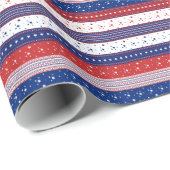 Patriottische sterren & Stripes Abstracte Amerikaa Cadeaupapier (Rol Hoek)