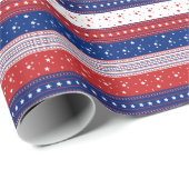 Patriottische sterren & Stripes Abstracte Amerikaa Cadeaupapier (Rol Hoek)