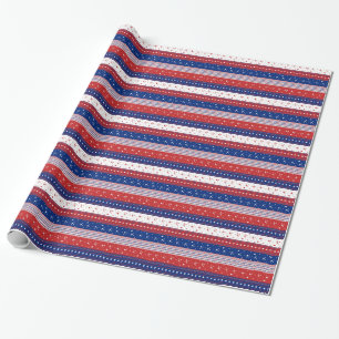 Patriottische sterren & Stripes Abstracte Amerikaa Cadeaupapier