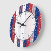 Patriottische sterren & Stripes Abstracte Amerikaa Grote Klok (Hoek)