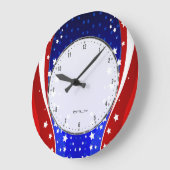 Patriottische sterren & Stripes Abstracte Amerikaa Grote Klok (Hoek)