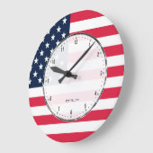 Patriottische sterren & Stripes Abstracte Amerikaa Grote Klok (Hoek)