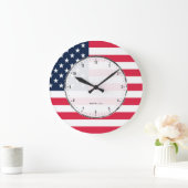 Patriottische sterren & Stripes Abstracte Amerikaa Grote Klok (Huis)