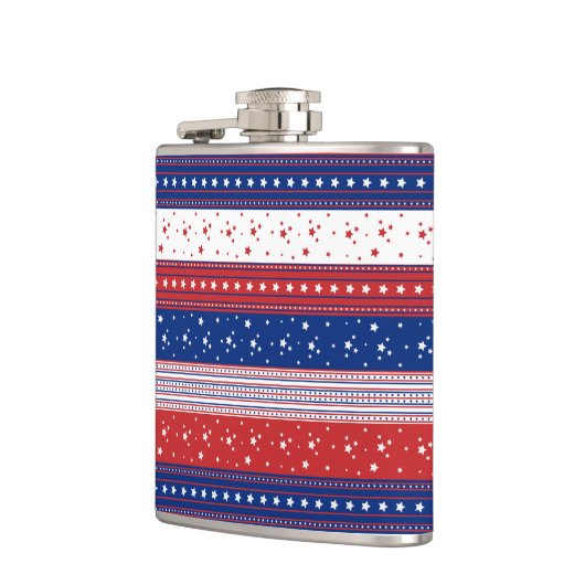 Patriottische sterren & Stripes Abstracte Amerikaa Heupfles (Links)