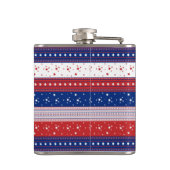 Patriottische sterren & Stripes Abstracte Amerikaa Heupfles (Achterkant)