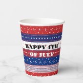 Patriottische sterren & Stripes Abstracte Amerikaa Papieren Bekers (Achterkant)