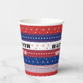 Patriottische sterren & Stripes Abstracte Amerikaa Papieren Bekers (Links)