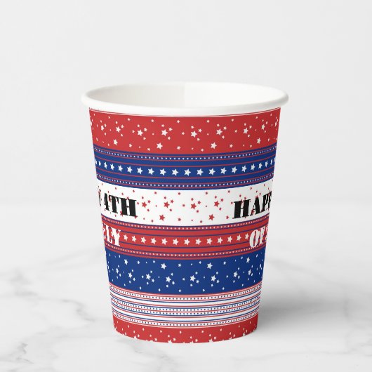 Patriottische sterren & Stripes Abstracte Amerikaa Papieren Bekers (Links)