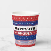 Patriottische sterren & Stripes Abstracte Amerikaa Papieren Bekers (Voorkant)
