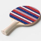 Patriottische sterren & Stripes Abstracte Amerikaa Tafeltennisbatje (Voorkant Gekanteld)