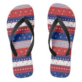 Patriottische sterren & Stripes Abstracte Amerikaa Teenslippers (Voetbed)