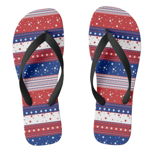 Patriottische sterren & Stripes Abstracte Amerikaa Teenslippers (Voetbed)