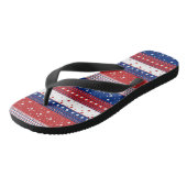 Patriottische sterren & Stripes Abstracte Amerikaa Teenslippers (Schuin)