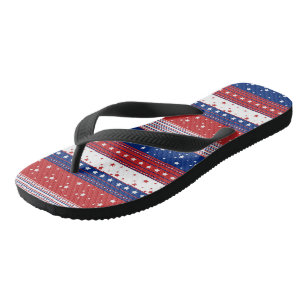 Patriottische sterren & Stripes Abstracte Amerikaa Teenslippers