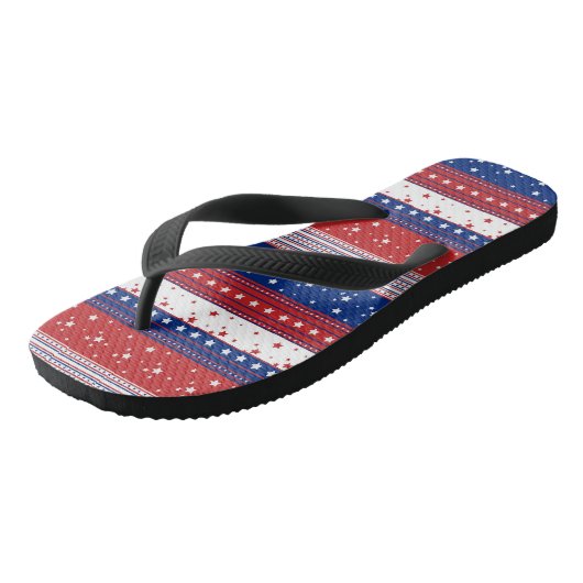 Patriottische sterren & Stripes Abstracte Amerikaa Teenslippers (Schuin)