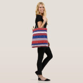 Patriottische sterren & Stripes Abstracte Amerikaa Tote Bag (Op model)