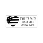Patriottische sterren Stripes American Heart Addre Rubberstempel (Afrduk)