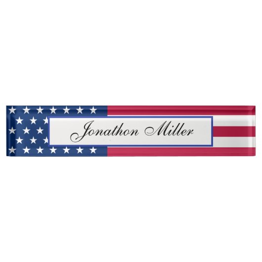 Patriottische sterren & Stripes Amerikaanse vlag Naambordje (Voorkant)