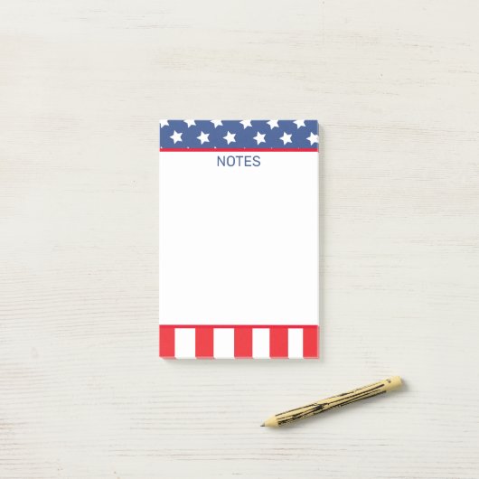 Patriottische sterren & Stripes Amerikaanse vlag Post-it® Notes (Op bureau)