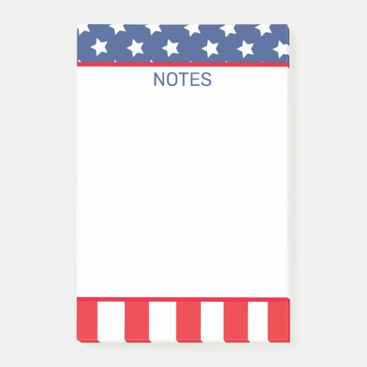 Patriottische sterren & Stripes Amerikaanse vlag Post-it® Notes (Voorkant)