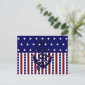 Patriottische sterren Stripes Anchor Sailor Patroo Briefkaart (Staand voorkant)
