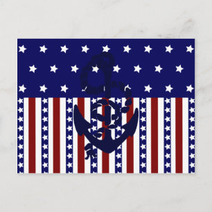 Patriottische sterren Stripes Anchor Sailor Patroo Briefkaart