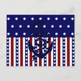 Patriottische sterren Stripes Anchor Sailor Patroo Briefkaart