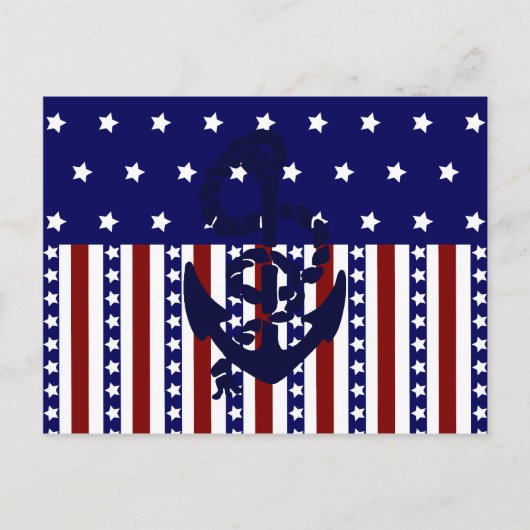 Patriottische sterren Stripes Anchor Sailor Patroo Briefkaart (Voorkant)