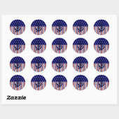 Patriottische sterren Stripes Anchor Sailor Patroo Ronde Sticker (Vel)