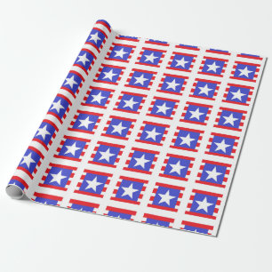 Patriottische sterren, Stripes en Squares Cadeaupapier