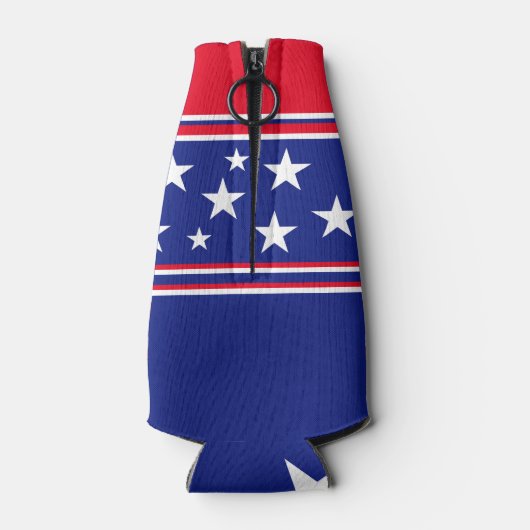 Patriottische sterren Stripes Flesjeskoeler (Achterkant)