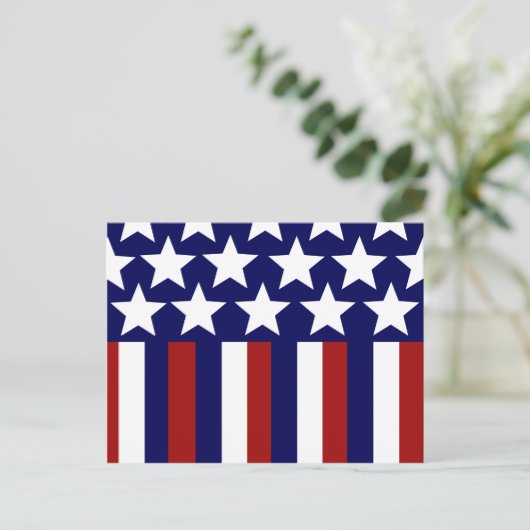 Patriottische sterren Stripes Freedom Flag 4 juli Briefkaart (Staand voorkant)