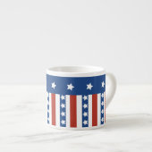 Patriottische sterren Stripes Freedom Flag 4 juli Espresso Kop (Voorkant rechts)