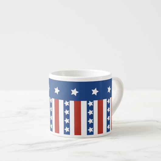 Patriottische sterren Stripes Freedom Flag 4 juli Espresso Kop (Voorkant rechts)