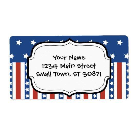 Patriottische sterren Stripes Freedom Flag 4 juli Etiket (Voorkant)