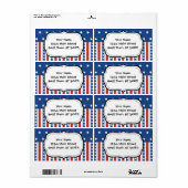 Patriottische sterren Stripes Freedom Flag 4 juli Etiket (Full Sheet)