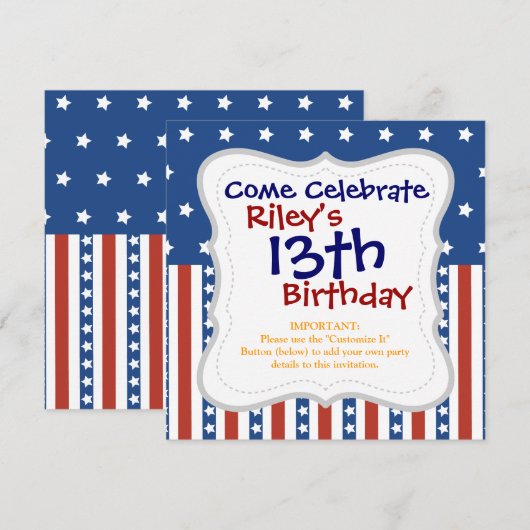 Patriottische sterren Stripes Freedom Flag 4 juli Kaart (Voorkant / Achterkant)