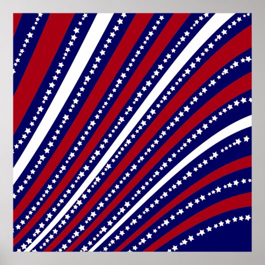 Patriottische sterren Stripes Freedom Flag 4 juli Poster (Voorkant)
