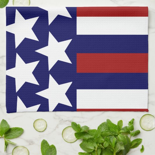 Patriottische sterren Stripes Freedom Flag 4 juli Theedoek (Gevouwen)