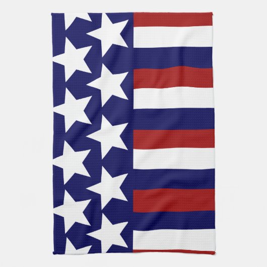 Patriottische sterren Stripes Freedom Flag 4 juli Theedoek (Verticaal)