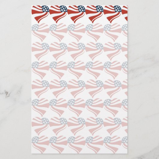 Patriottische sterren Stripes Freedom Flag Harten Briefpapier (Voorkant)