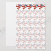 Patriottische sterren Stripes Freedom Flag Harten Briefpapier (Voorkant / Achterkant)