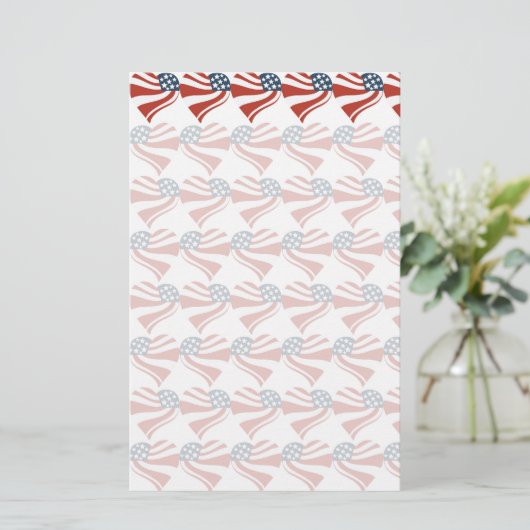 Patriottische sterren Stripes Freedom Flag Harten Briefpapier (Staand voorkant)