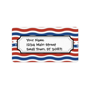 Patriottische sterren Stripes Freedom Flag Vierde Etiket