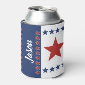 Patriottische sterren & Stripes persoonlijke Koelb Blikjeskoeler (Blikje Voorkant)